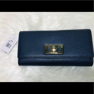 Michael Kors Karson Flap Continental Wallet Navy